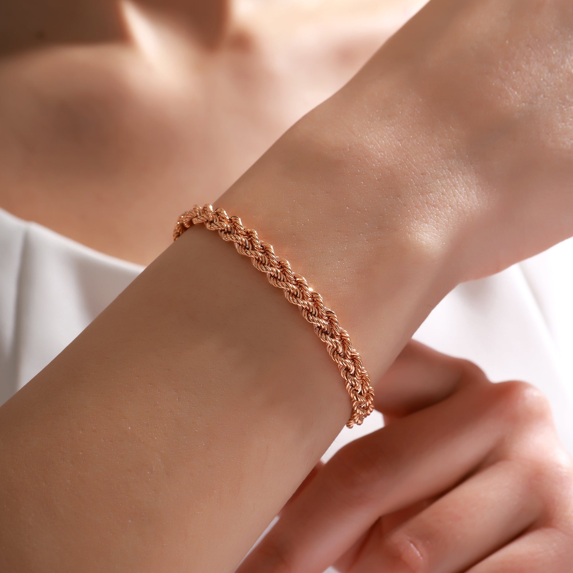 14 Ayar Altın Kalın Örgü Bileklik