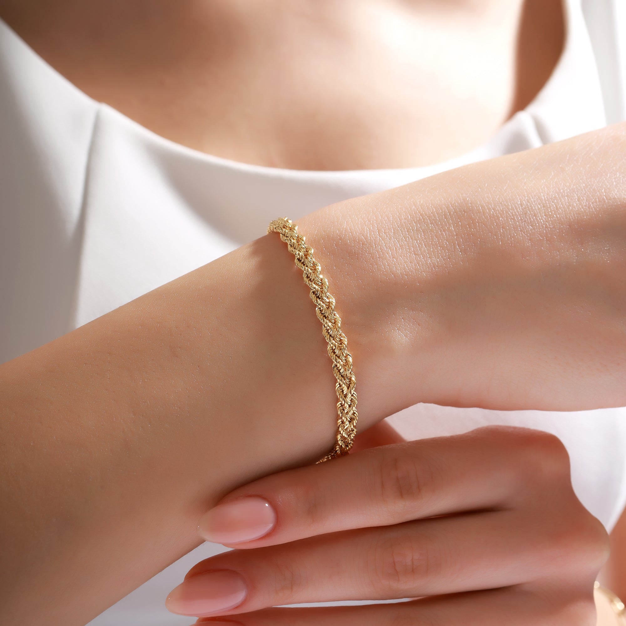 14 Ayar Altın Örgü Bileklik