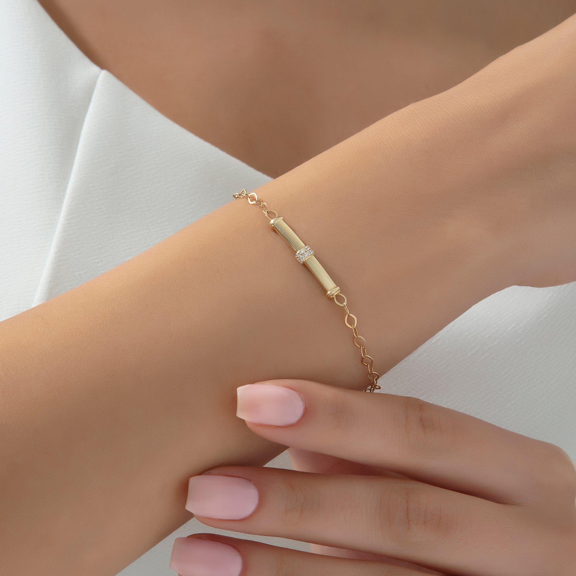 14 Ayar Altın Tasarım Zincir Bileklik