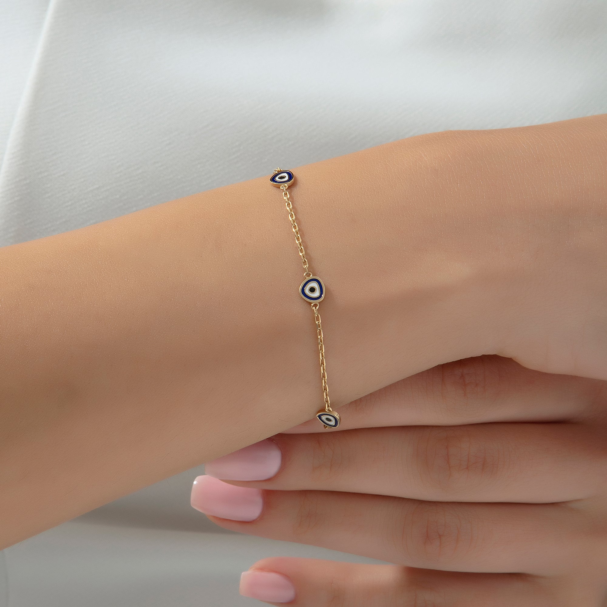 14 Ayar Altın Nazar Boncuğu Bileklik