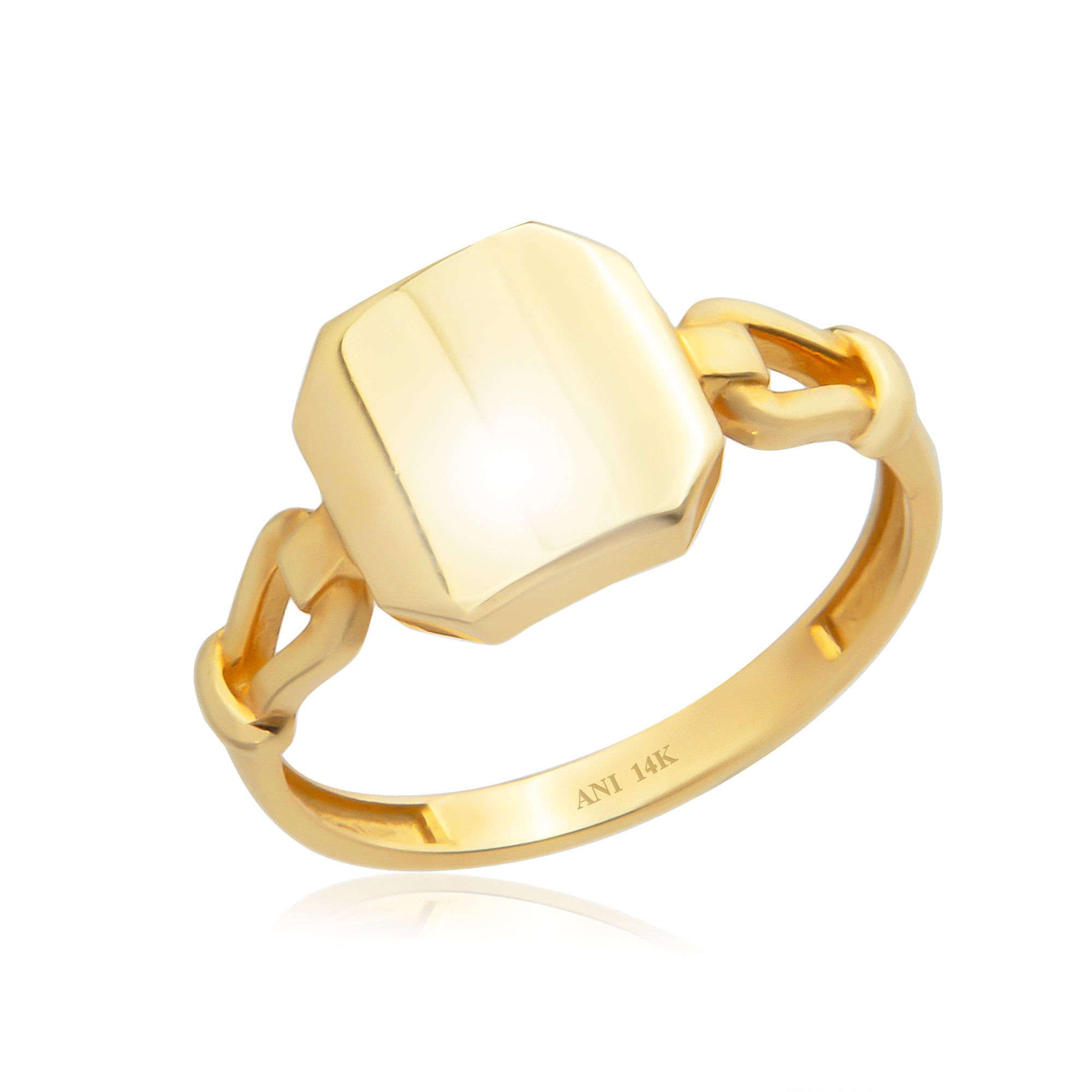 14 Ayar Altın Kişiselleştirilebilir Trend Yüzük