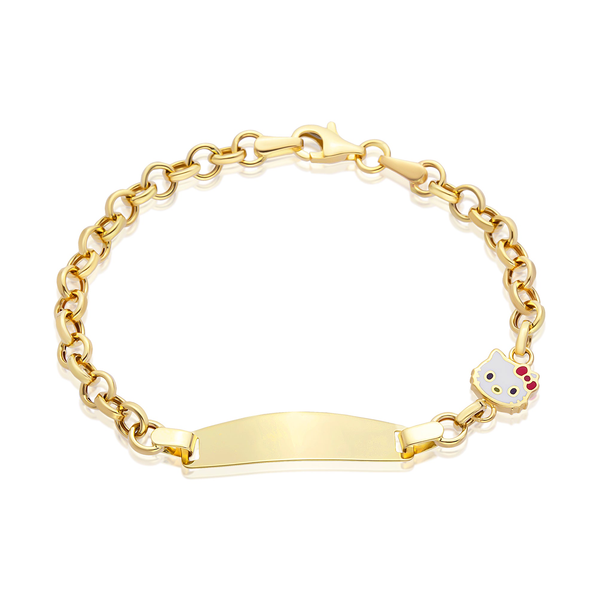 14 Ayar Altın Doç Zincir Hello Kitty Çocuk Künye Bileklik