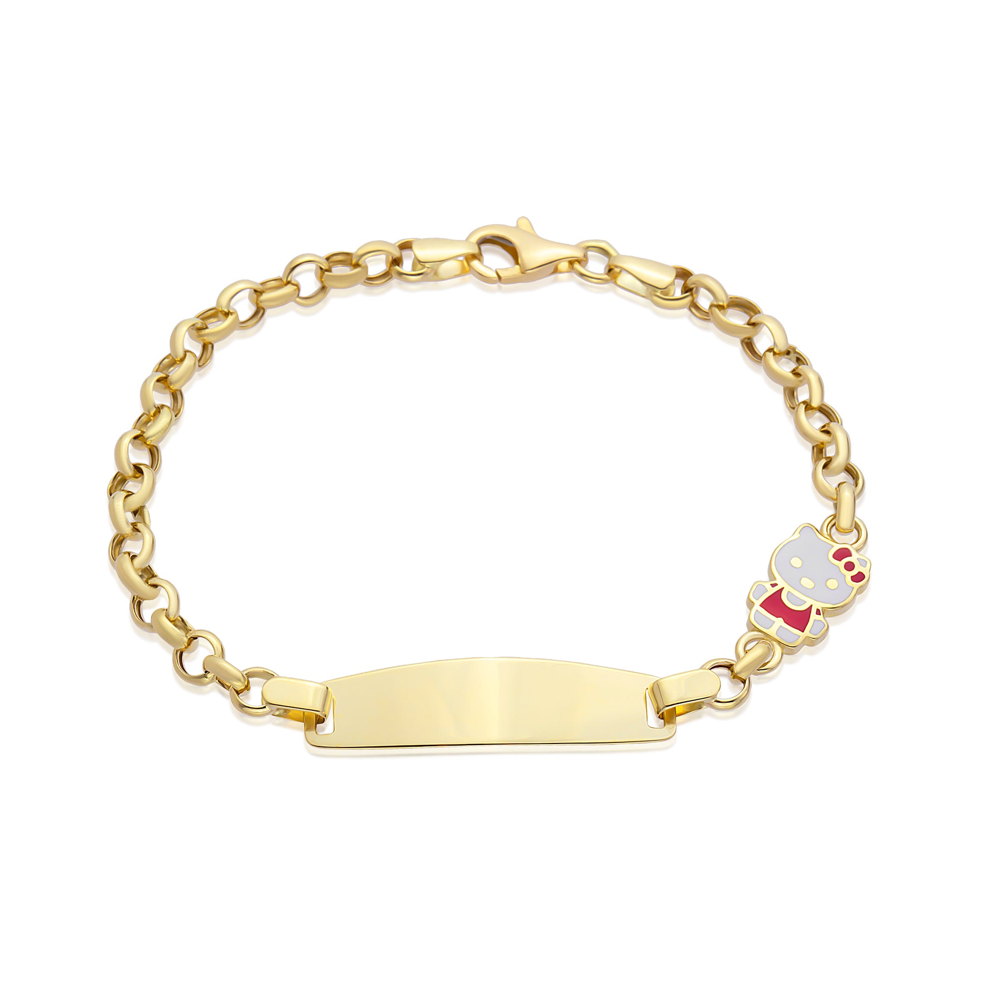 14 Ayar Altın Doç Zincirli Hello Kitty Çocuk Künye Bileklik