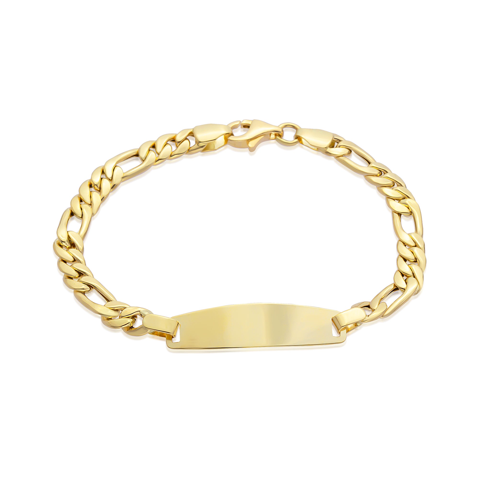 14 Ayar Altın Figaro Zincirli Çocuk Künye Bileklik