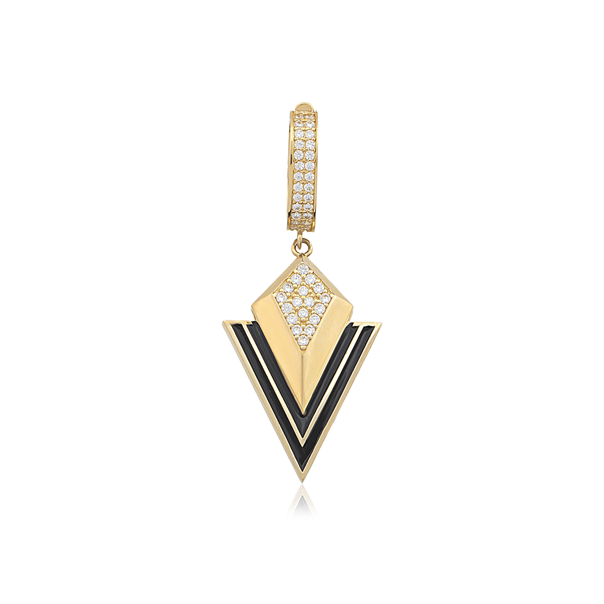 14 Ayar Altın Mineli Geometrik Charm