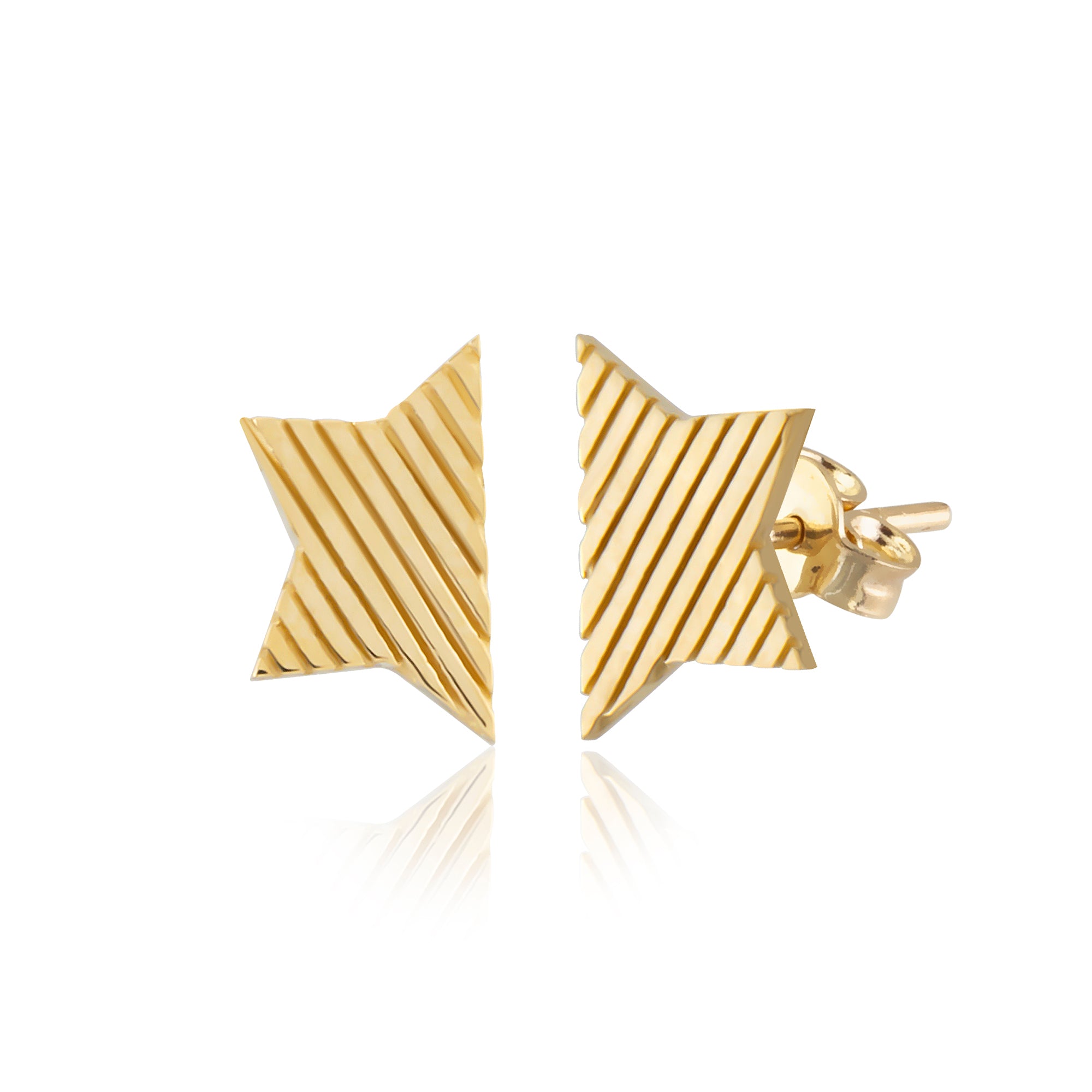 14 Ayar Altın Tasarım Yıldız Küpe