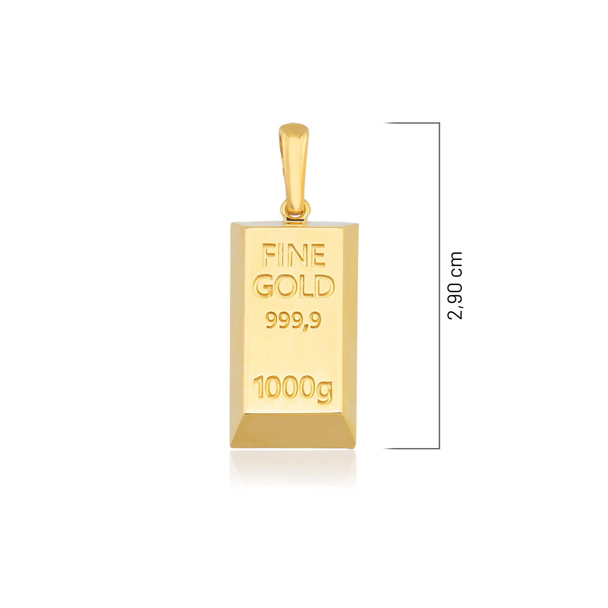 14 Ayar Altın Orta Boy Külçe Kolye Ucu