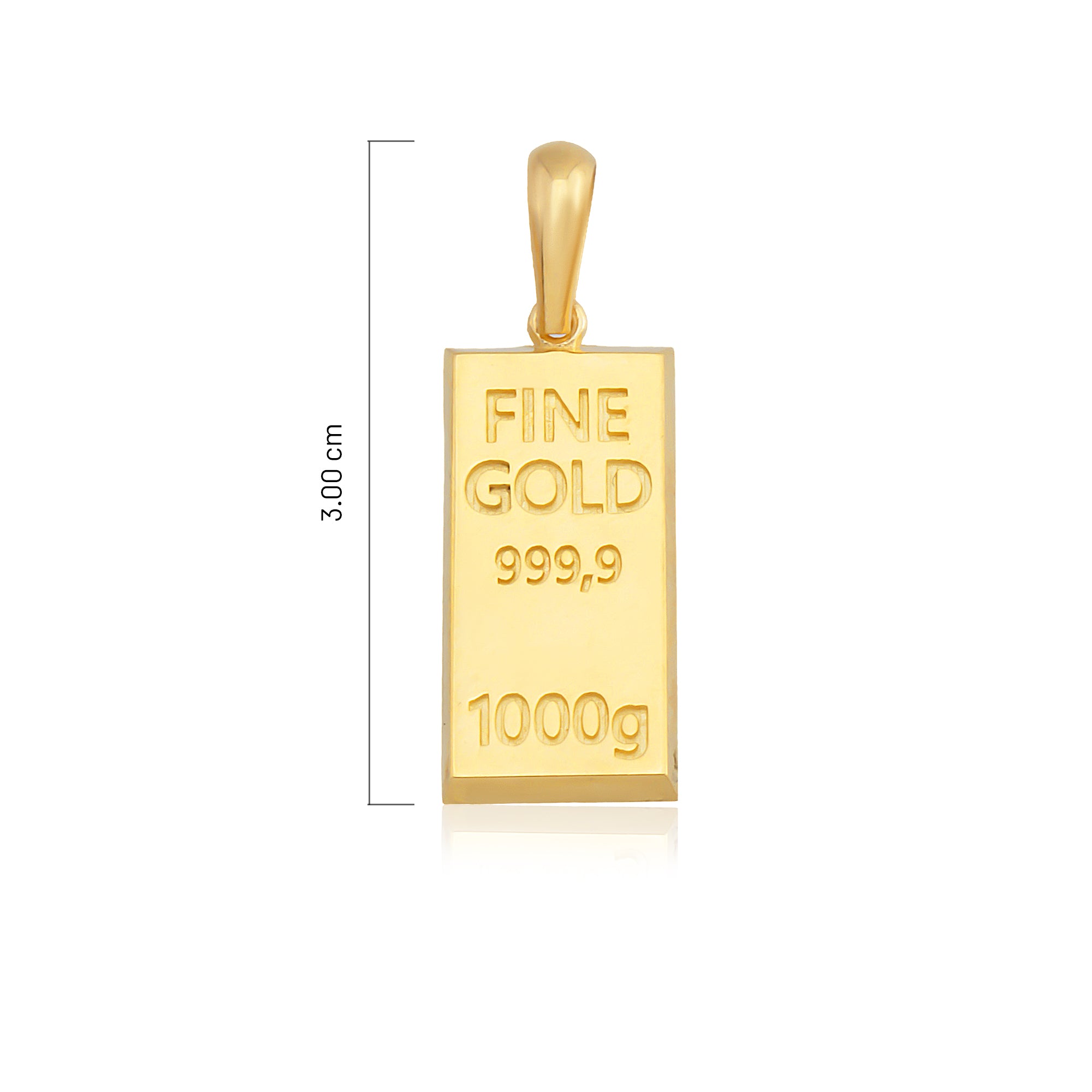 14 Ayar Altın Büyük Boy Külçe Kolye Ucu