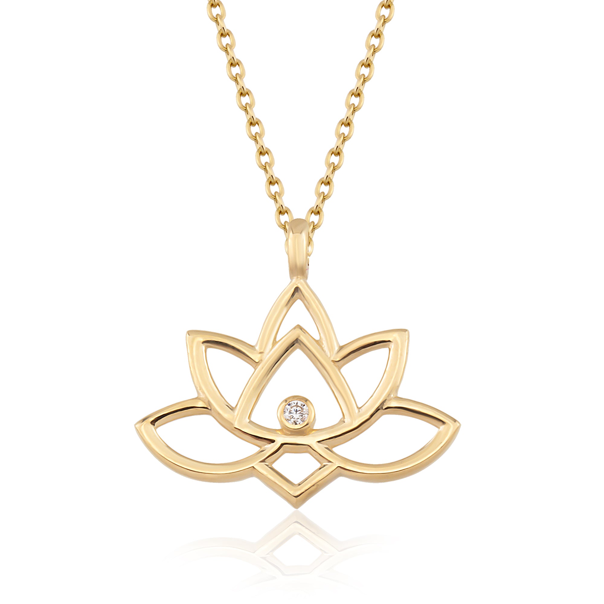 14 Ayar Altın Lotus Kolye