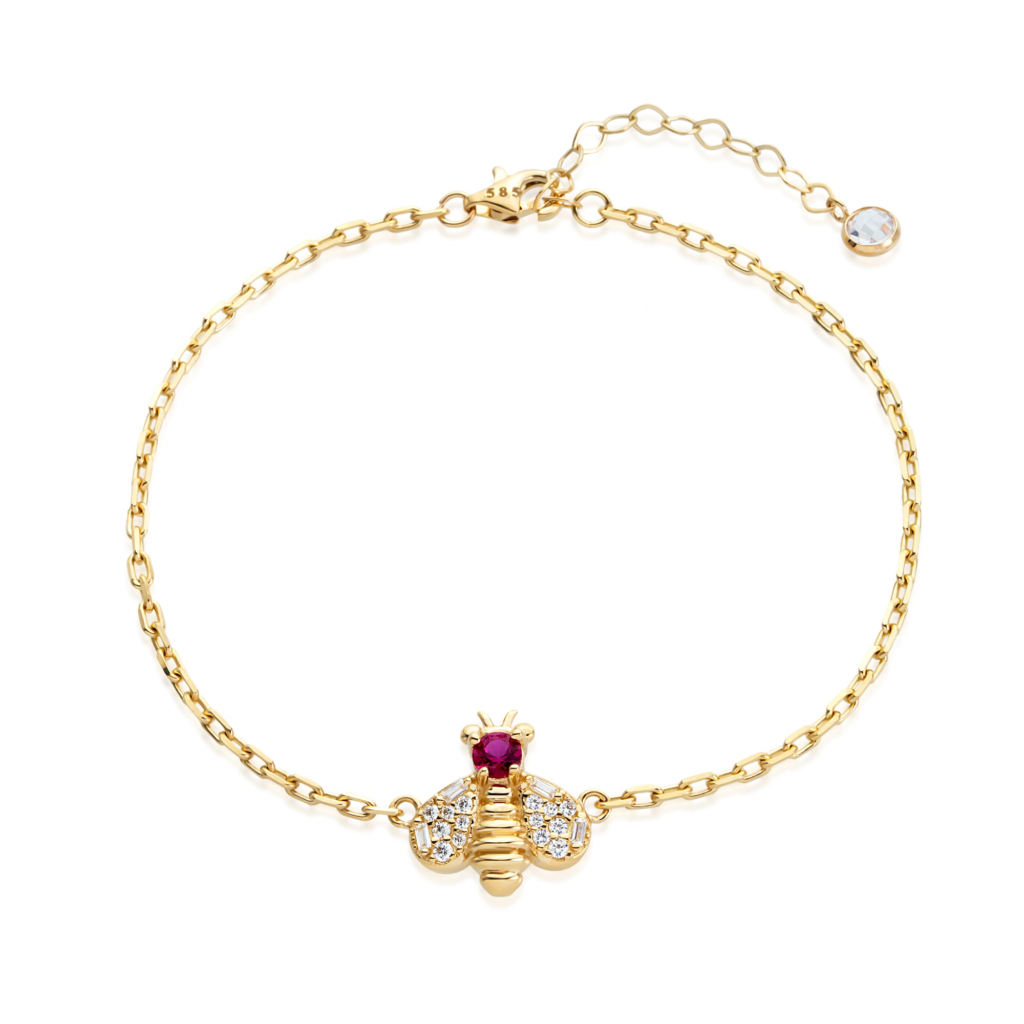 14 Ayar Altın Tasarım Arı Bileklik