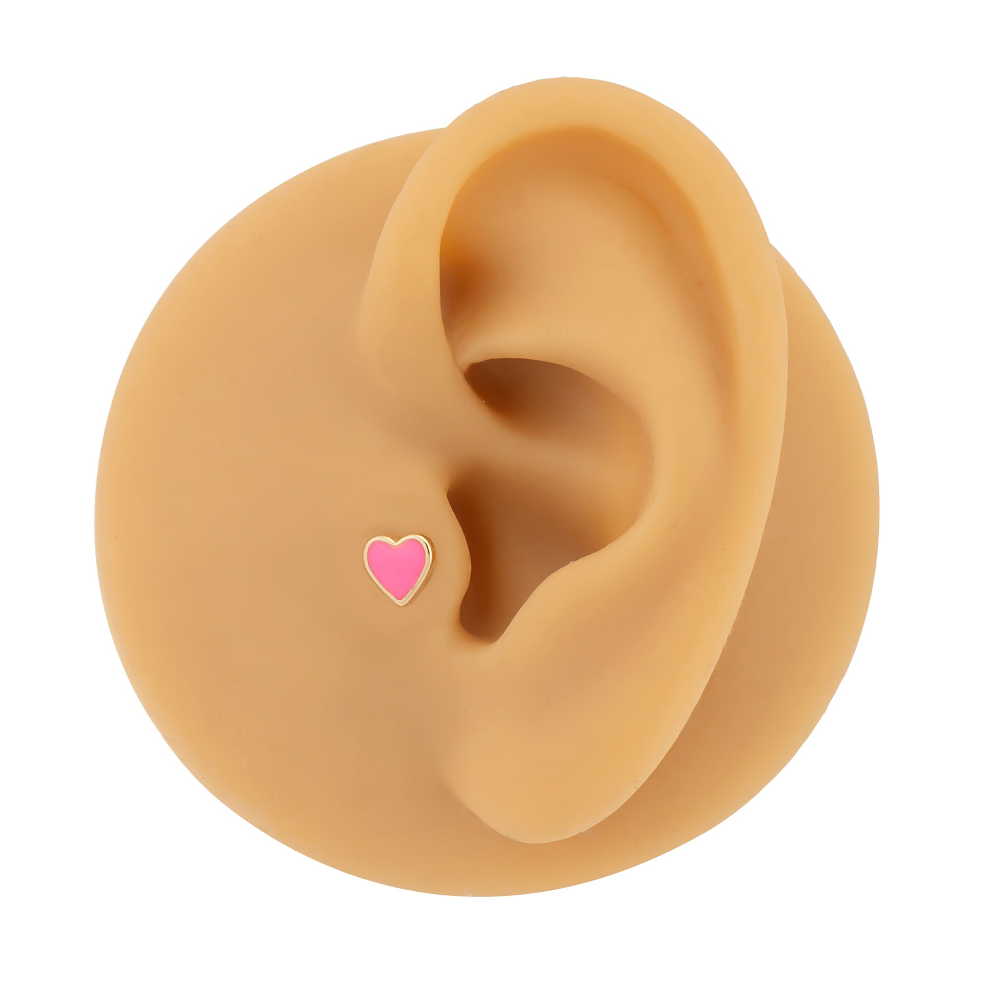 14 Ayar Altın Mineli Kalp Piercing