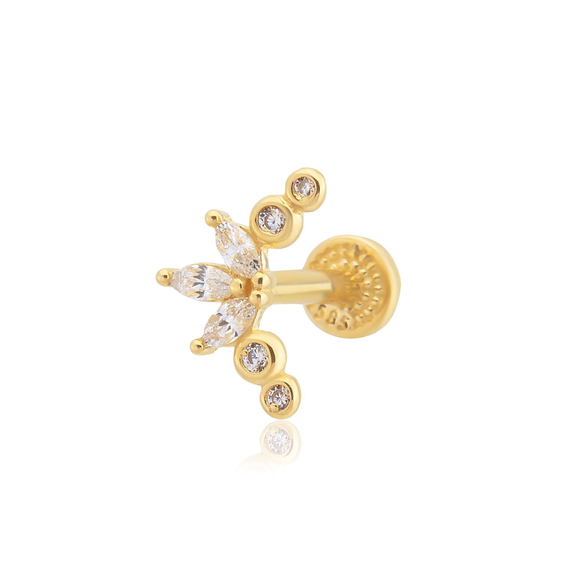 14 Ayar Altın Markiz Form Piercing