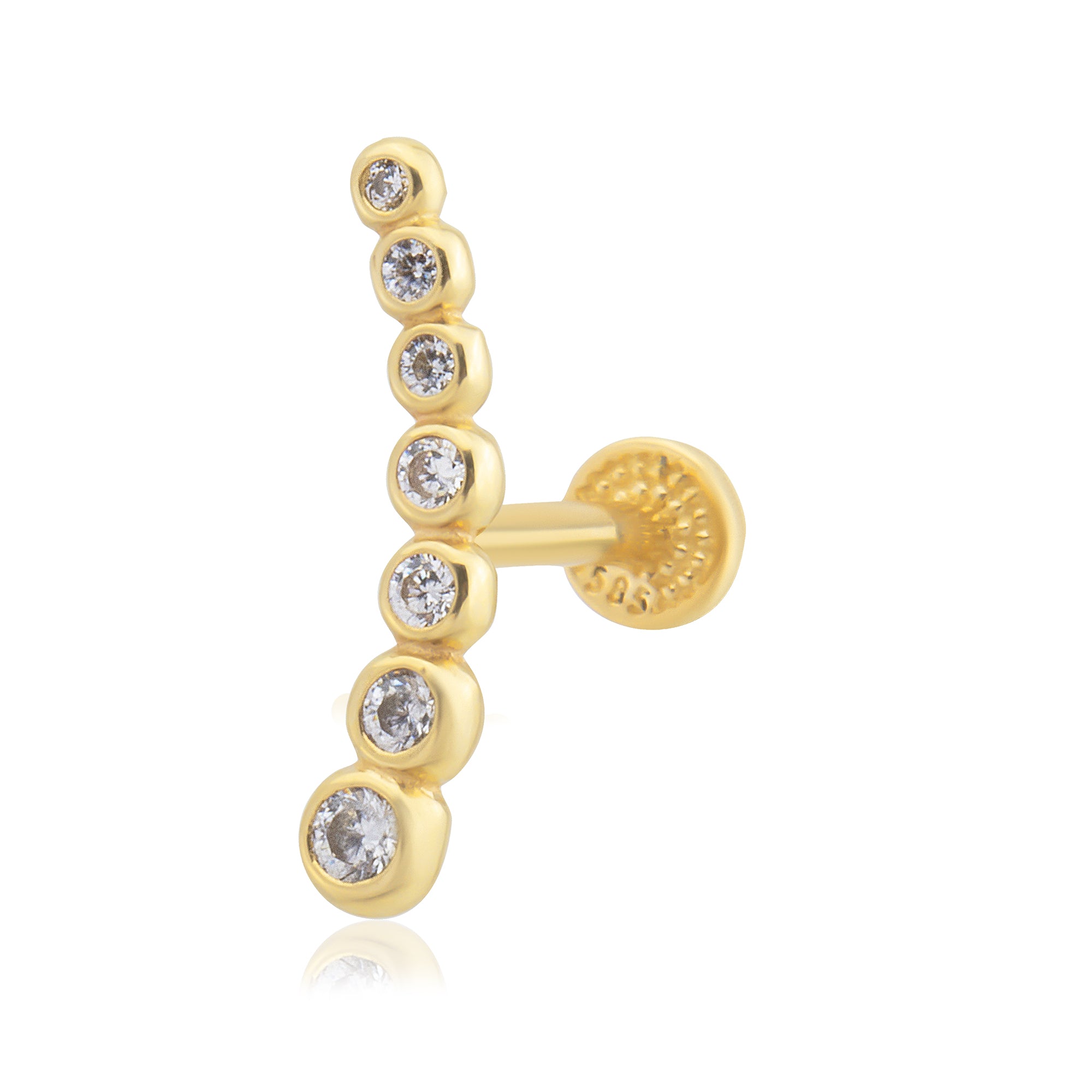 14 Ayar Altın Sıra Taşlı Piercing