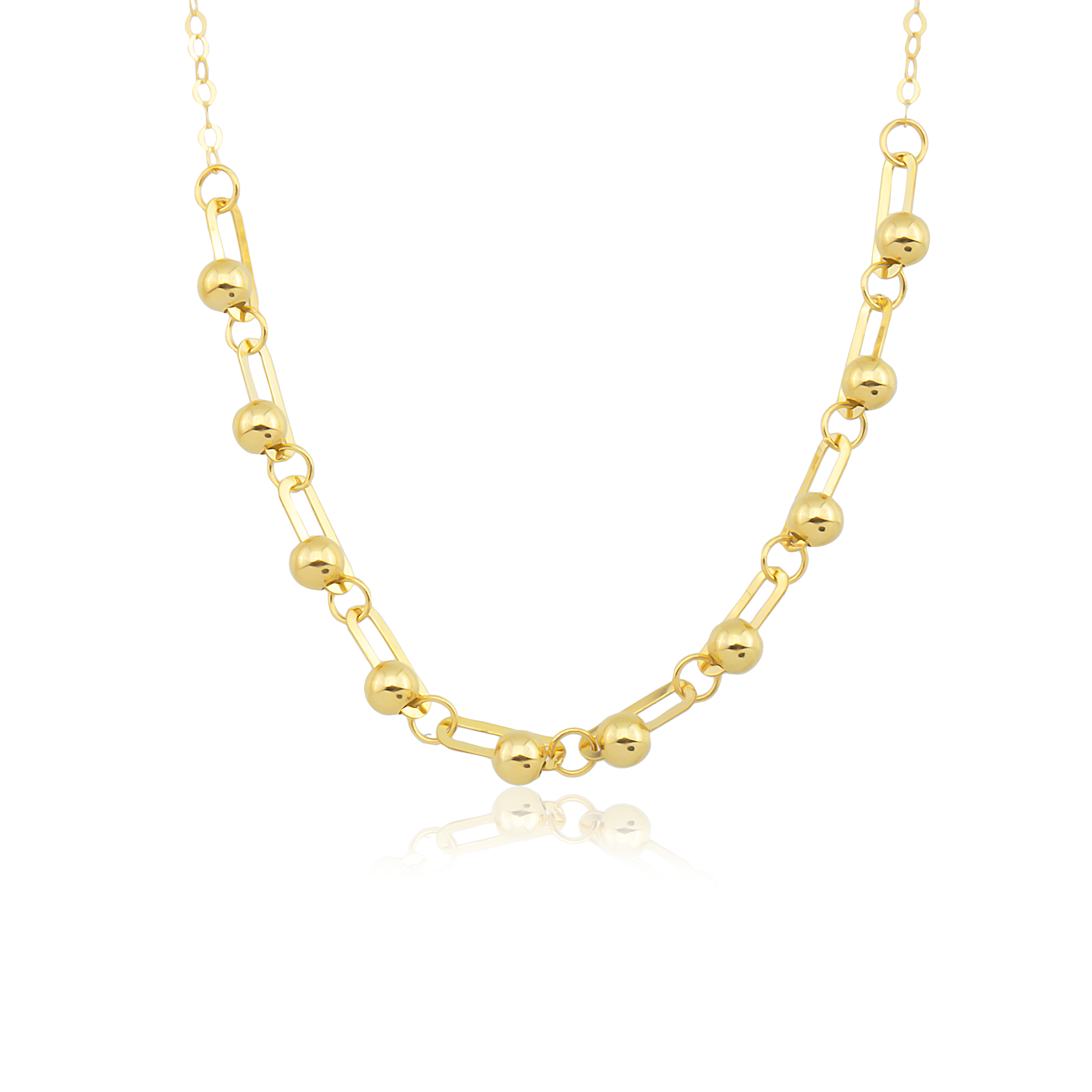 14 Ayar Altın Toplu Tasarım Zincir Kolye