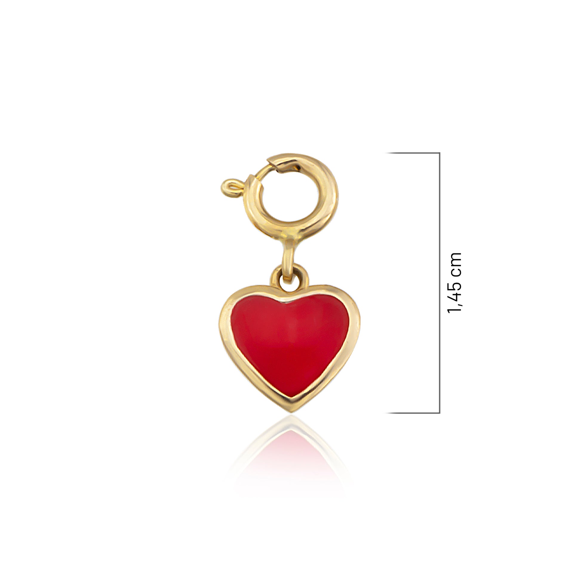 14 Ayar Altın Mineli Kalp Charm