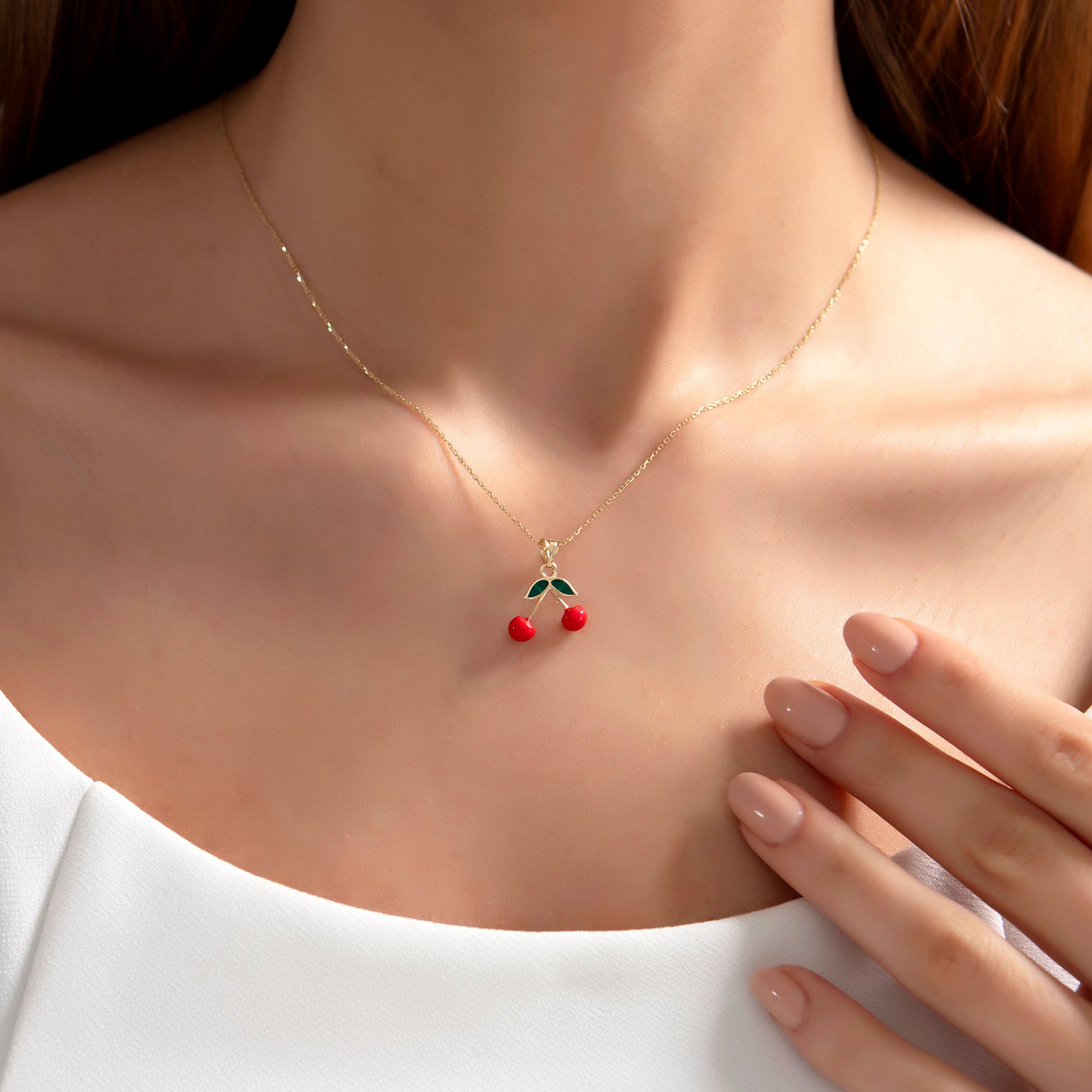 14 Ayar Altın Kiraz Kolye