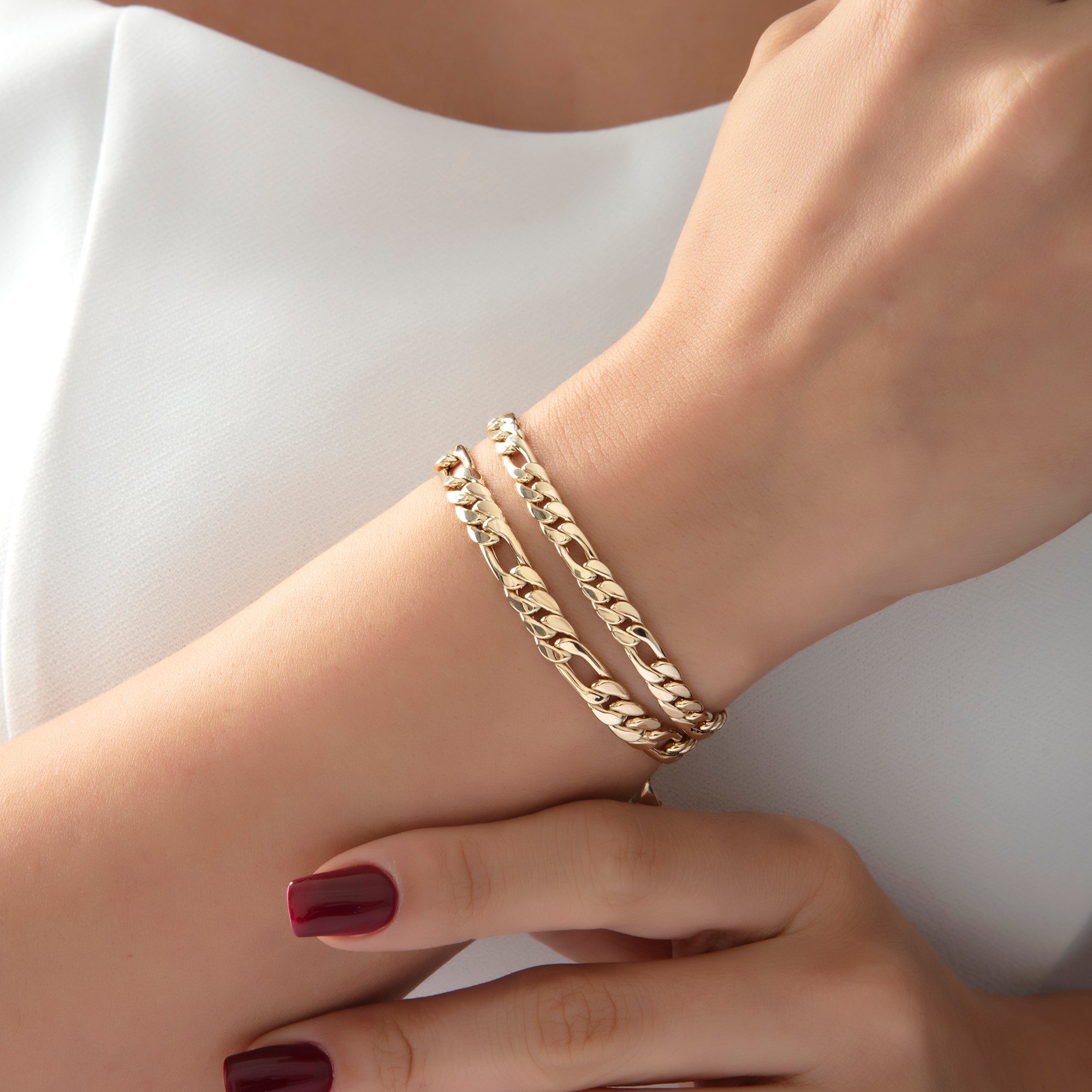 14 Ayar Altın Figaro İnce Gurmet Bileklik