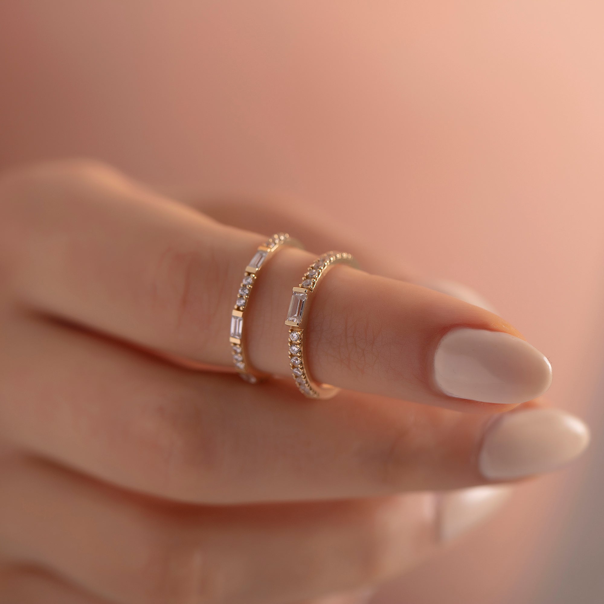 14 Ayar Altın Minimal Baget Yüzük