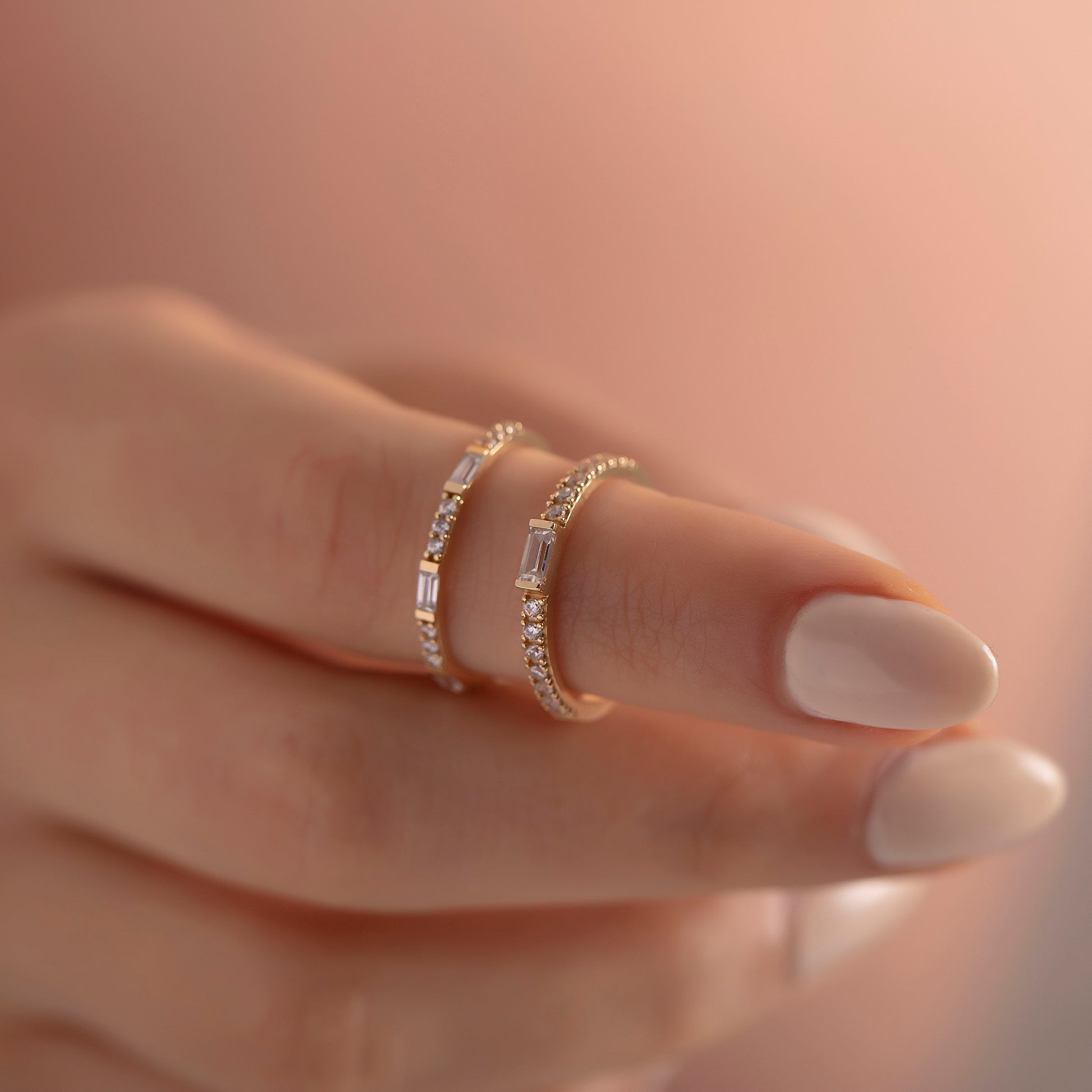 14 Ayar Altın Minimal Baget Yüzük