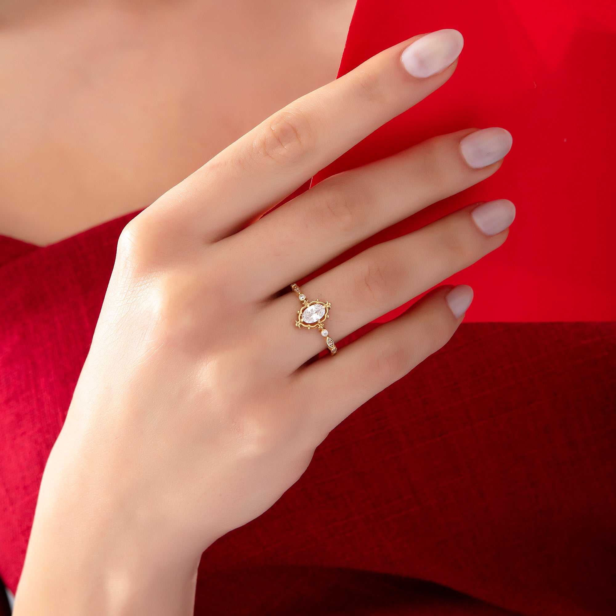 14 Ayar Altın Tasarım Vintage Yüzük